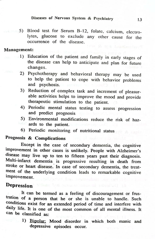 Diseases of Nervous System And Psychiatry